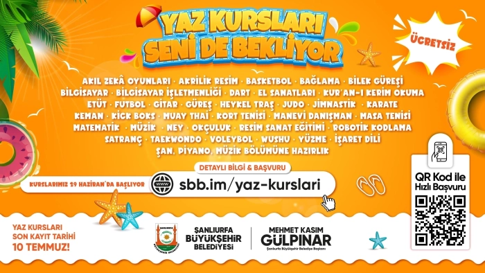 Şanlıurfa’da Kaçırılmayacak Fırsat: Ücretsiz Yaz Kursları Başlıyor