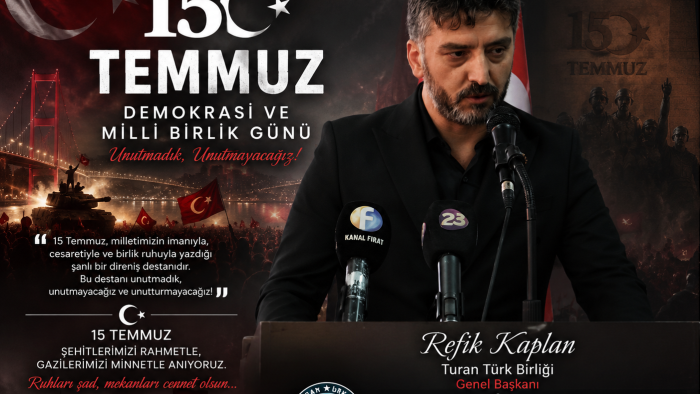 Refik Kaplan'dan 15 Temmuz Demokrasi ve Millî Birlik Günü Mesajı